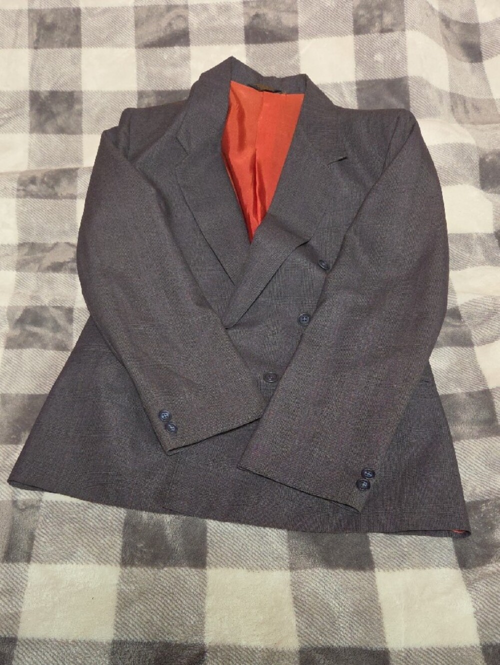 Reniew 14R Vintage Gray Sport Coat with Orange Lining - Picture 6 of 6